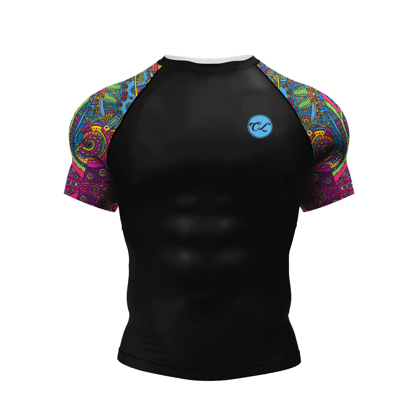 Men's 3D Digital Print Short Sleeve Athletic T-Shirt