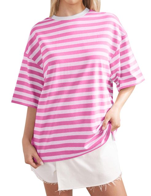 2024 Women's Summer Casual Striped Print T-Shirt