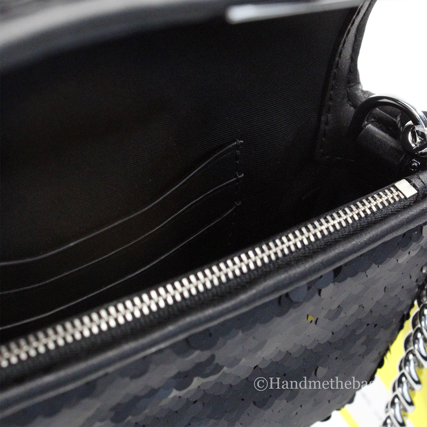 Marc Jacobs The Mini J Marc Shoulder Black Sequined Bag