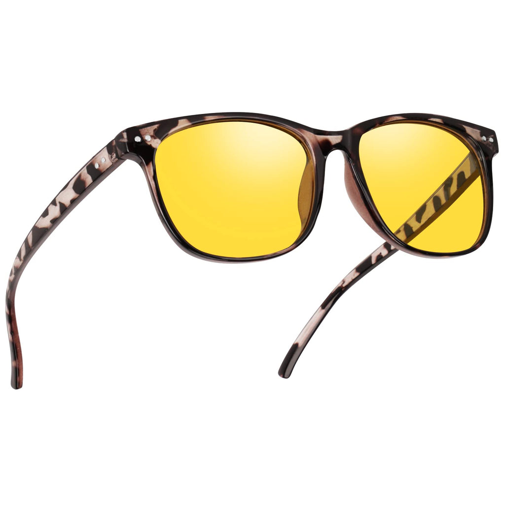 Kelinln Night Vision Driving Glasses Polarized Anti-glare HD Yellow Tinted Glasses for Women Men