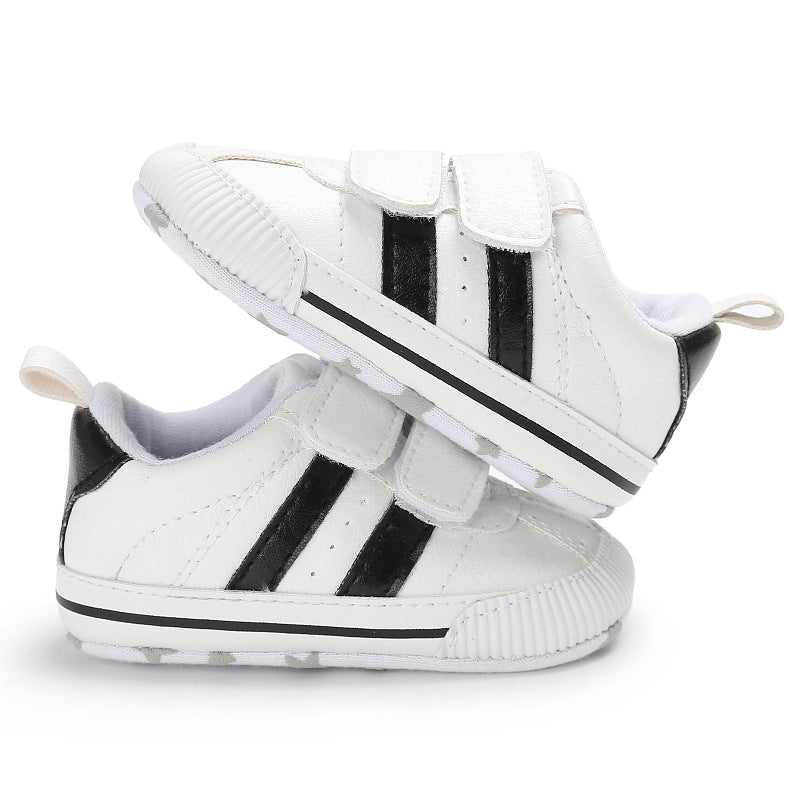 Baby Velcro White Sneakers - Soft Sole Toddler Shoes