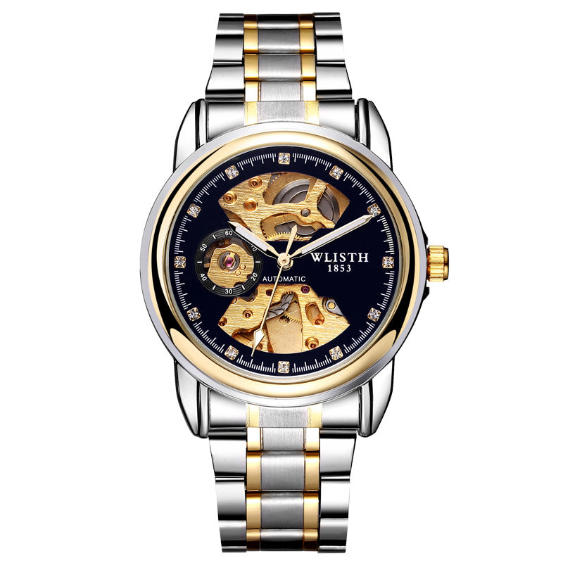 Mechanical Watch with Transparent Hollow Design