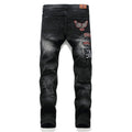 Embroidered Eagle Slim Fit Men's Jeans