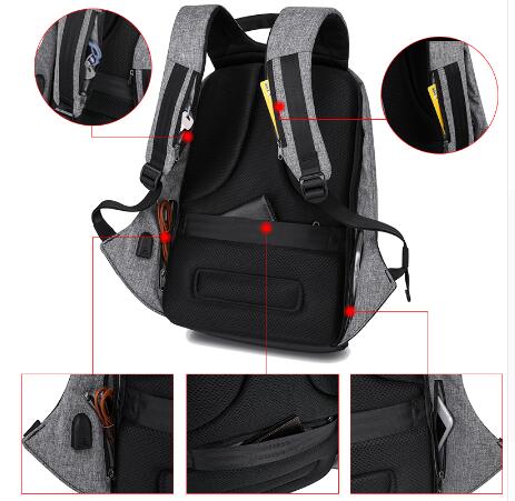 KAKA Men's USB Charging Backpack for 15.6" Laptops