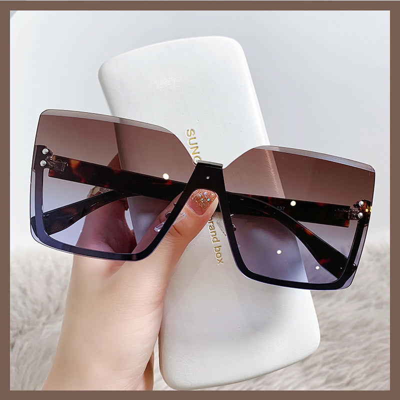 Slim Half-Frame Metal Sunglasses for Women