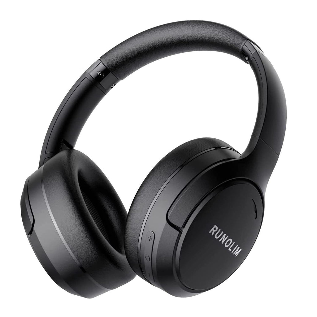 RUNOLIM Hybrid Active Noise Cancelling Headphones Wireless Over Ear Bluetooth Headphones with Microphone 70H Playtime Foldable Headphones with HiFi Audio Deep Bass for Home Travel Office