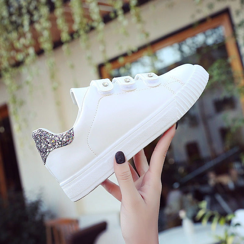 Velcro White Casual Sneakers - Versatile Sports Shoes