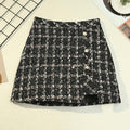 High Waist A-line Skirt with Slit for Women
