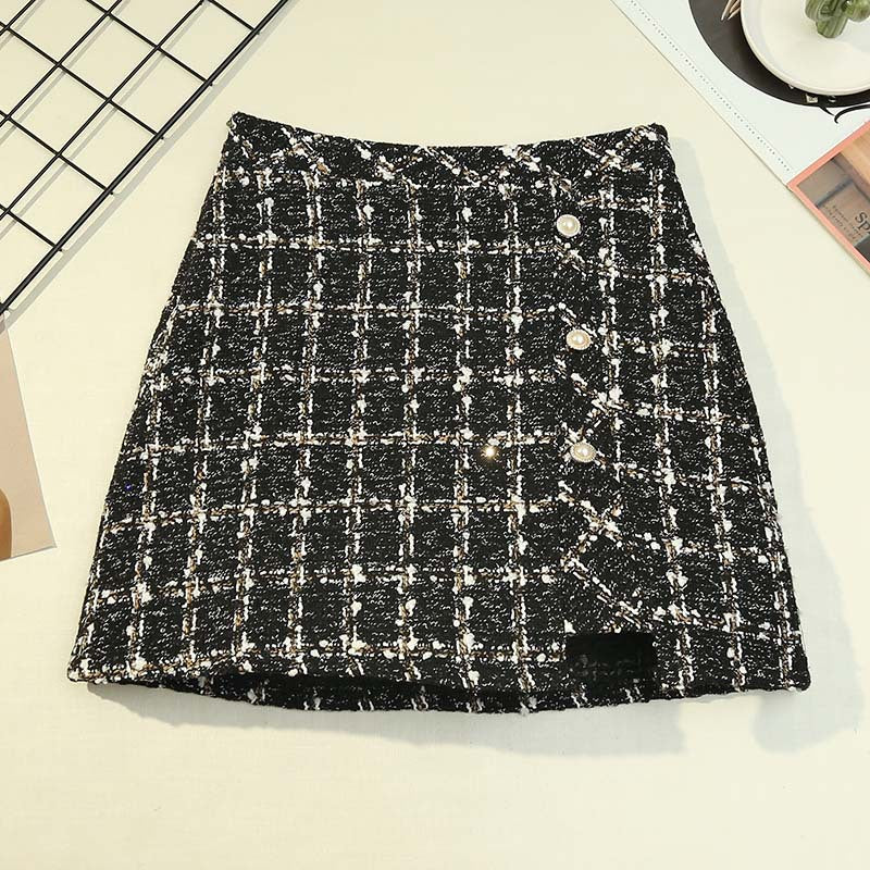 High Waist A-line Skirt with Slit for Women