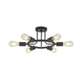 6 Lamps Modern Sputnik Lamp Semi Recessed Chandelier Black