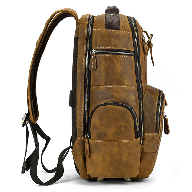 Vintage Genuine Leather 15.6-Inch Men's Backpack
