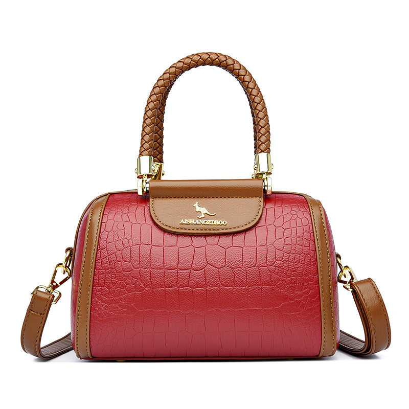 Contrast Color Crocodile Pattern Women's Tote Bag
