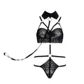 Lace Transparent Bodysuit with Straps for Women