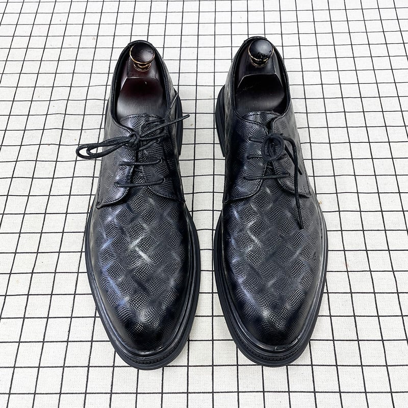 Men's Korean Style Black Leather Business Formal Shoes