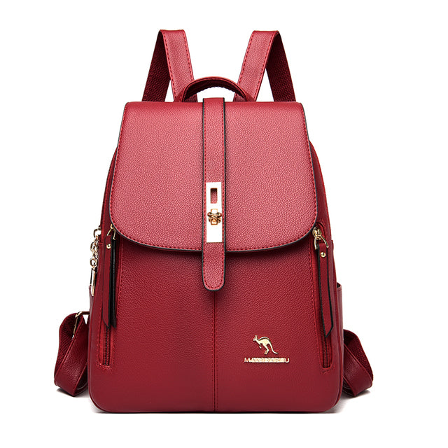 Fashion Leather Backpack for Women - Travel & School Use