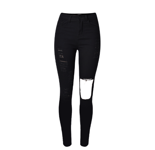Black Ripped Slim Fit Skinny Jeans with Distressed Pockets