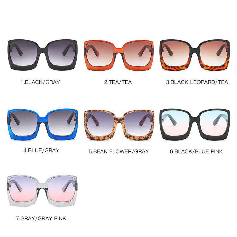 Oversized Gradient Sunglasses for Women UV400 Protection