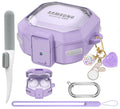 Maxjoy Galaxy Buds Pro 2 Case Compatible with Samsung Galaxy Buds 2 Pro 2022/Buds Pro/Buds Live/Buds 2 Case Cover/Galaxy Buds FE 2023 Transparent Protective Case with Keychain (Anti-Drop Lock) Purple