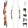 Deerseeker Beginner Takedown Recurve Bow 54"& 62" Youth Bow Set Wooden Bow for Teens and Adults RH/LH Bow Shooting Archery Range Practice 14-40 lbs (62"-R35)