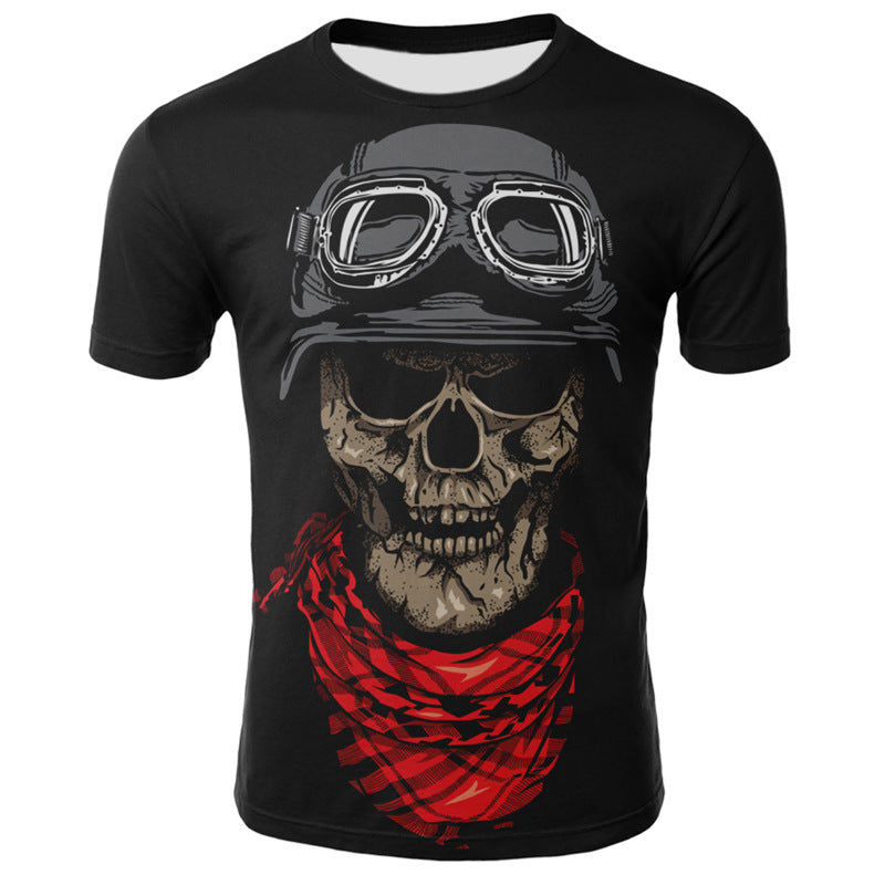 3D Printed Skull Short Sleeve Sports T-Shirt