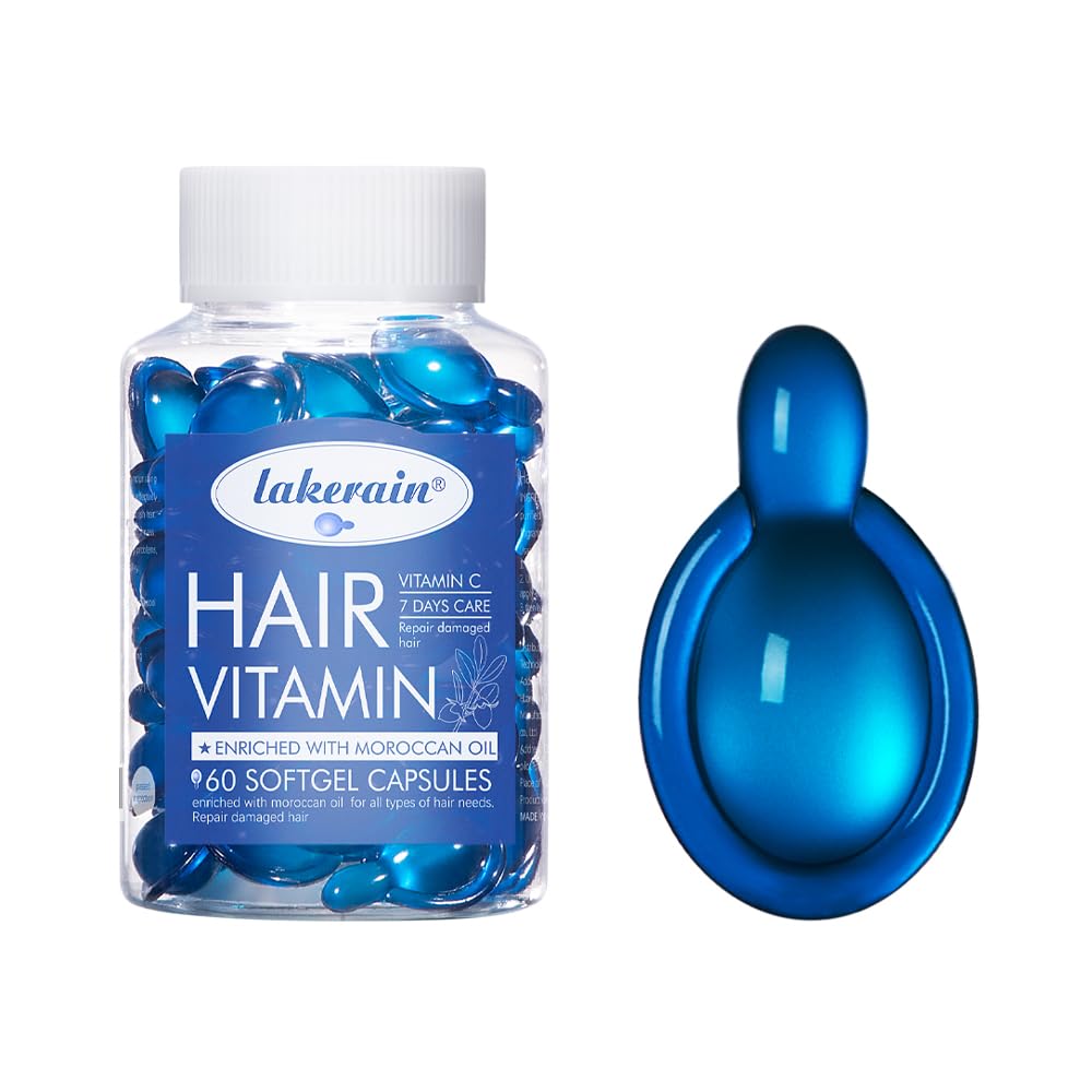 Moroccan Oil Treatment Serum and Hair Capsules for Women & Men - Enriched with Vitamins A C E and B5 - For All Hair Types Repair Damage Bali Secret (02#Blue)