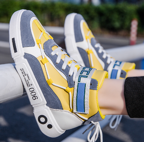 Men's High-Top Casual Sneakers - Trendy Korean Style