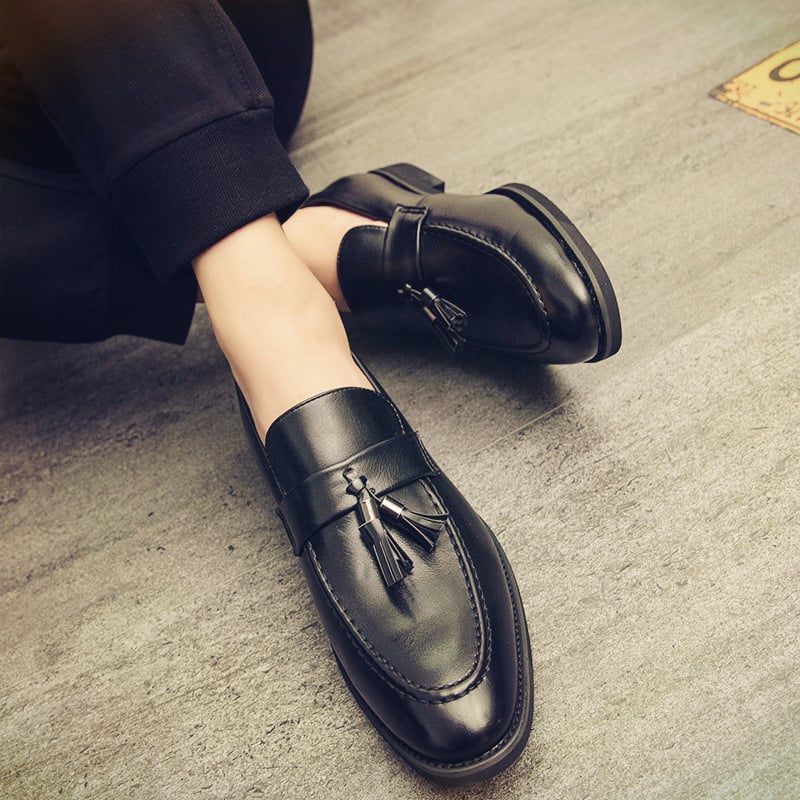 Korean Style Trendy Business Casual Leather Shoes for Men