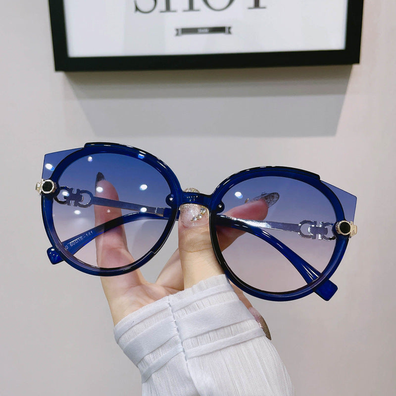 Vintage Cat Eye Round Sunglasses for Women UV400