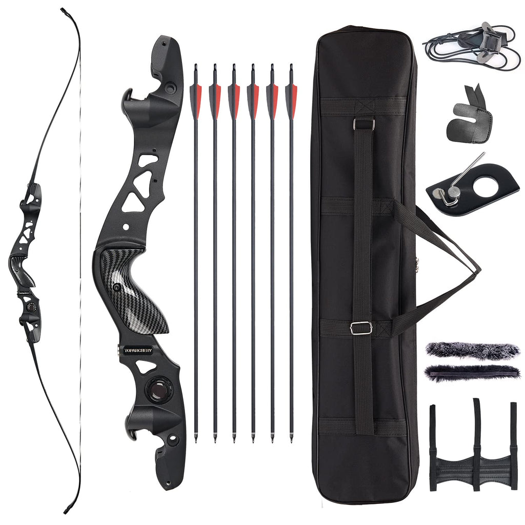 TOPARCHERY ILF Takedown Recurve Bow for Adult & Youth BeginnerBow and Arrow Archery Set 62" Recurve Hunting Bow for Outdoor Training Practice Right Hand (25lb)