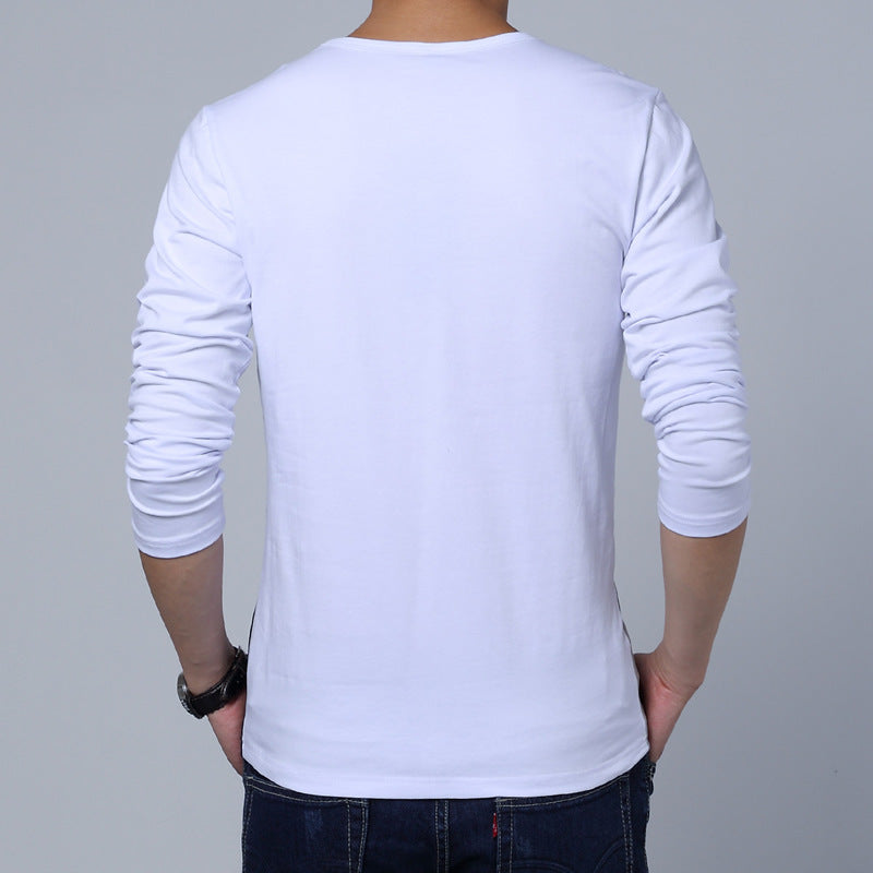 Color Block Long Sleeve Crew Neck T-Shirt