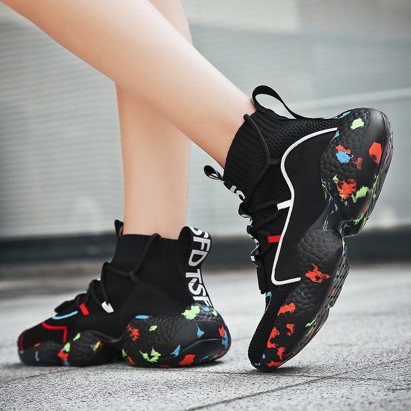 Men's High-Top Basketball Shoes - Breathable Fashion Sneakers