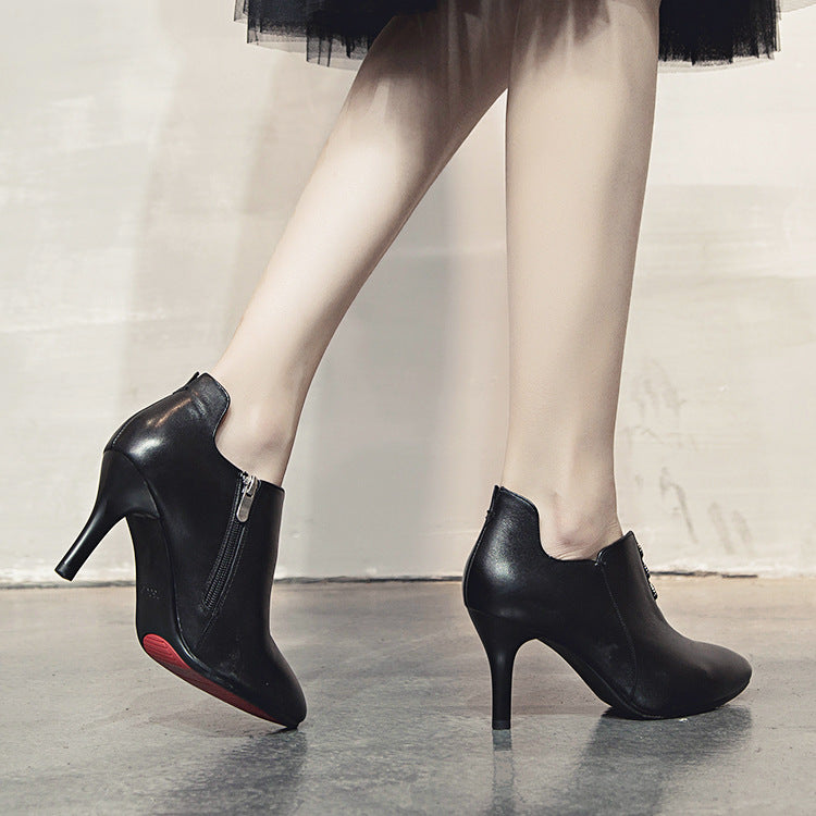 Women's Pointed Toe High Heel Leather Fashion Shoes