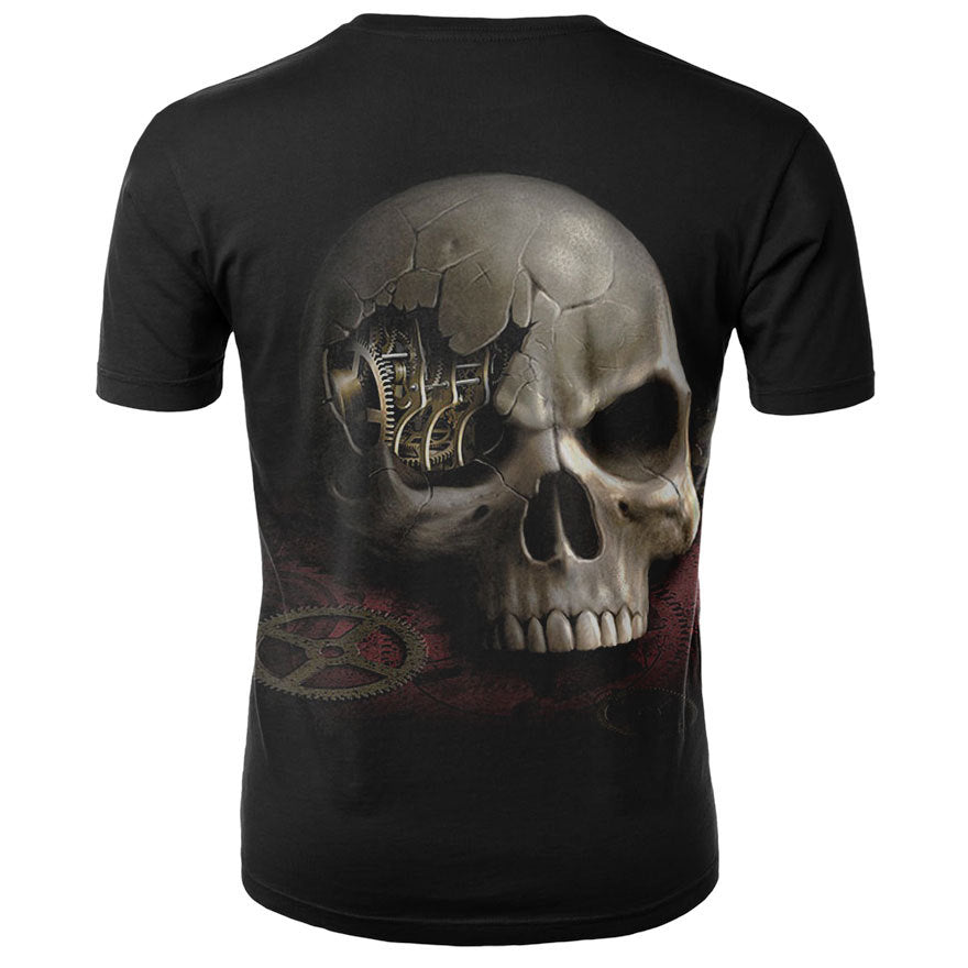 3D Printed Skull Short Sleeve Sports T-Shirt