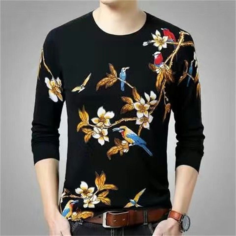 Men's 3D Printed Dragon Tiger Long Sleeve T-Shirt
