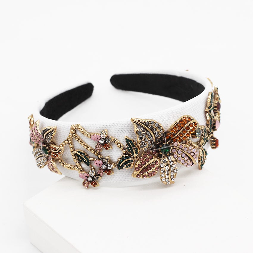 Fashion Diamond Colored Flower Headband