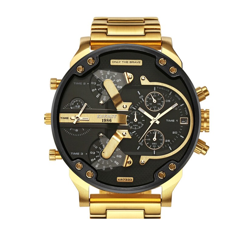 DZ Men's Quartz Steel Band Watch with Large Dial