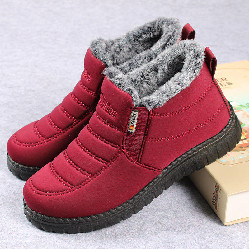 Women's Mid-Calf Snow Boots with Rabbit Fur Lining