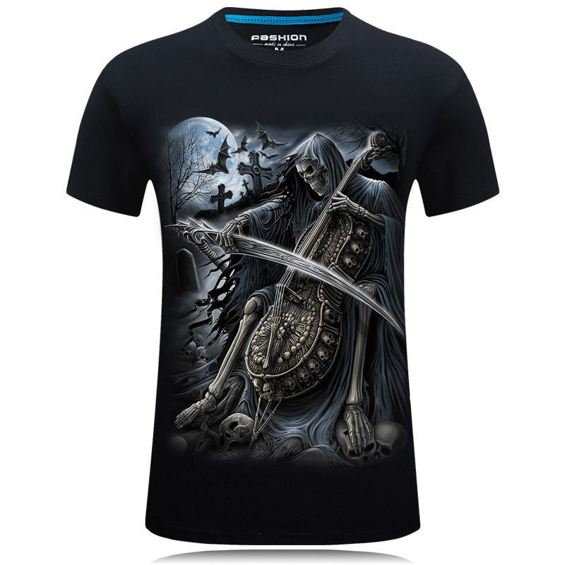 Men's 3D Printed Cotton Short Sleeve T-Shirt
