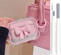 Cute AirPods Pro 2/1 Gen Clear Case Girly 3D Bow Design Soft TPU Protective Shockproof Kawaii Apple iPod Pro 2nd/1st Generation Cover with Cleaner Pen & Keychain Girls Women 2023/2022/2019 - Pink