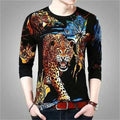 Men's 3D Printed Dragon Tiger Long Sleeve T-Shirt