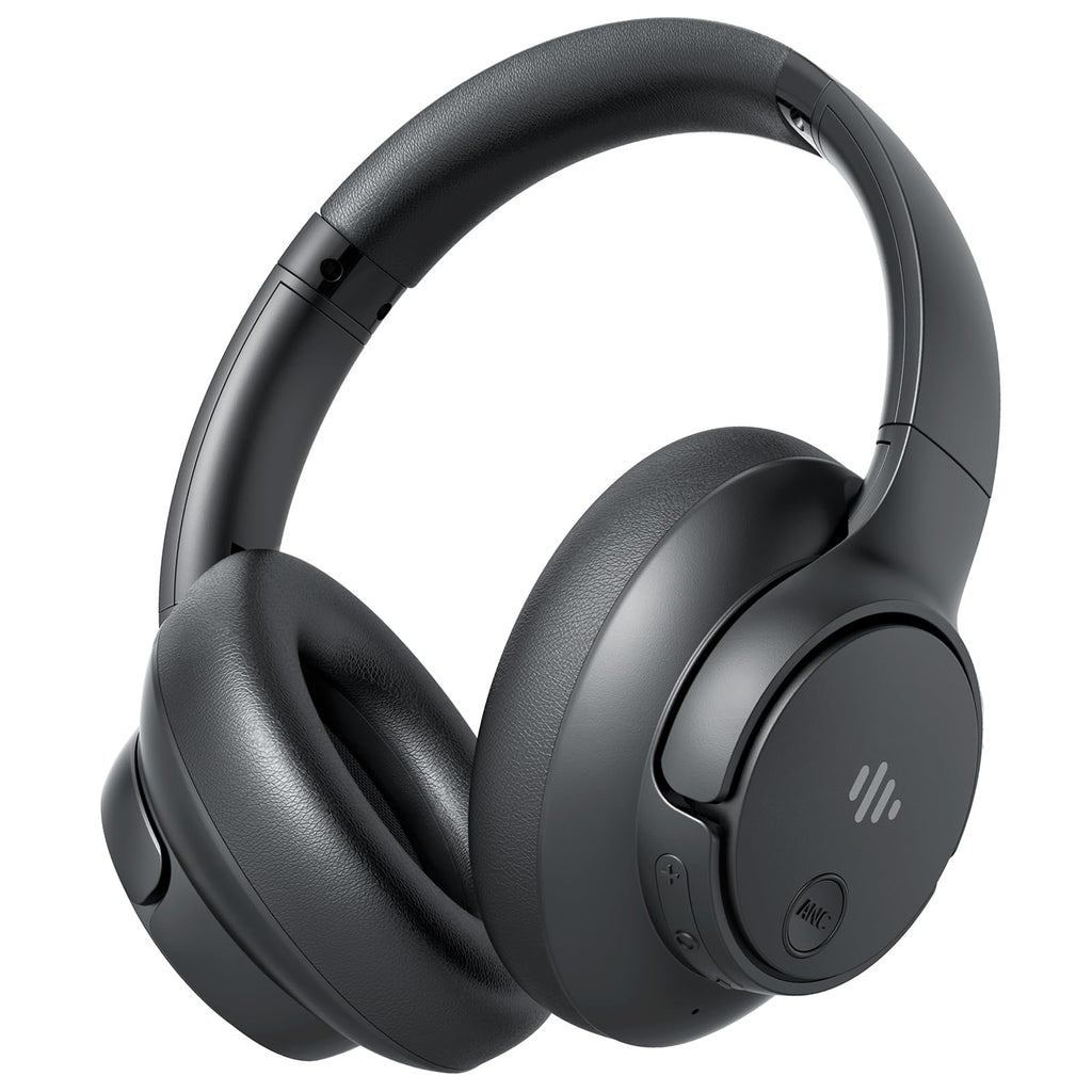 Active Noise Cancelling Headphones Wireless Headphones Over Ear Bluetooth Headphones with Microphone Transparency Mode 70H Playtime Hi-Res Audio Deep Bass Bluetooth 5.3 Lightweight DesignBlack