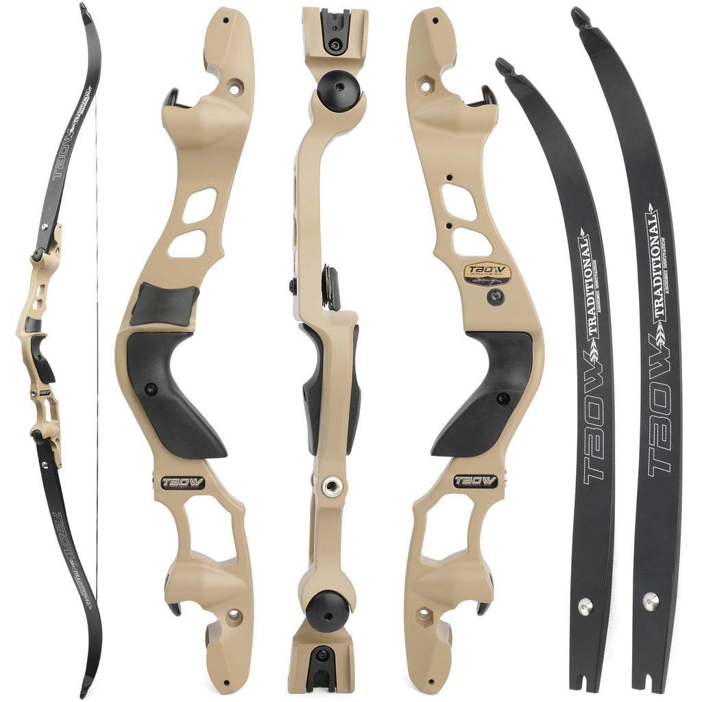 62" ILF Recurve Bow for Adult Youth Hunting Takedown Recurve Bow 30-60Lbs Right Hand Recurve Bow Gordon Bow Limbs CNC Machining (Desert Gray 50 Lbs)