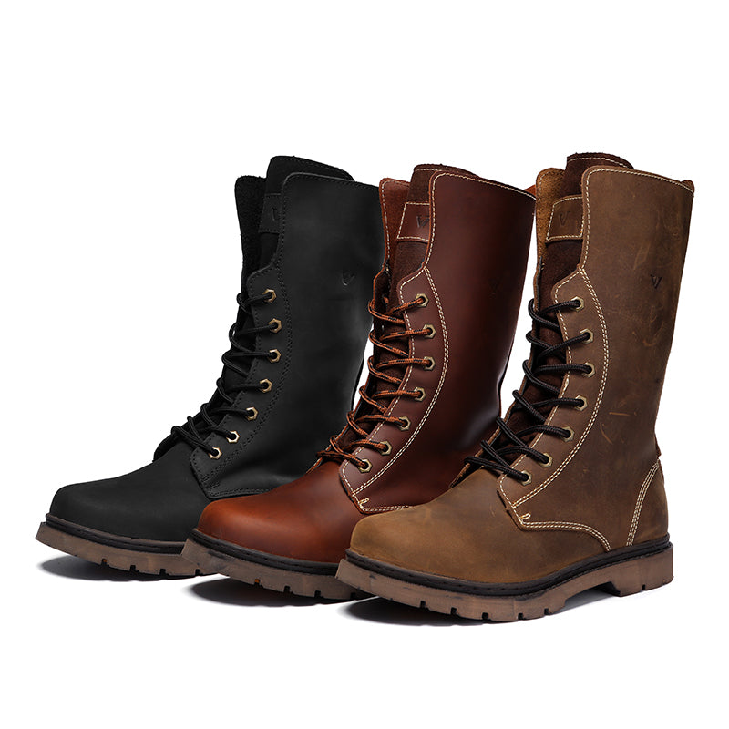Men's Waterproof Leather Martin Hiking and Combat Boots