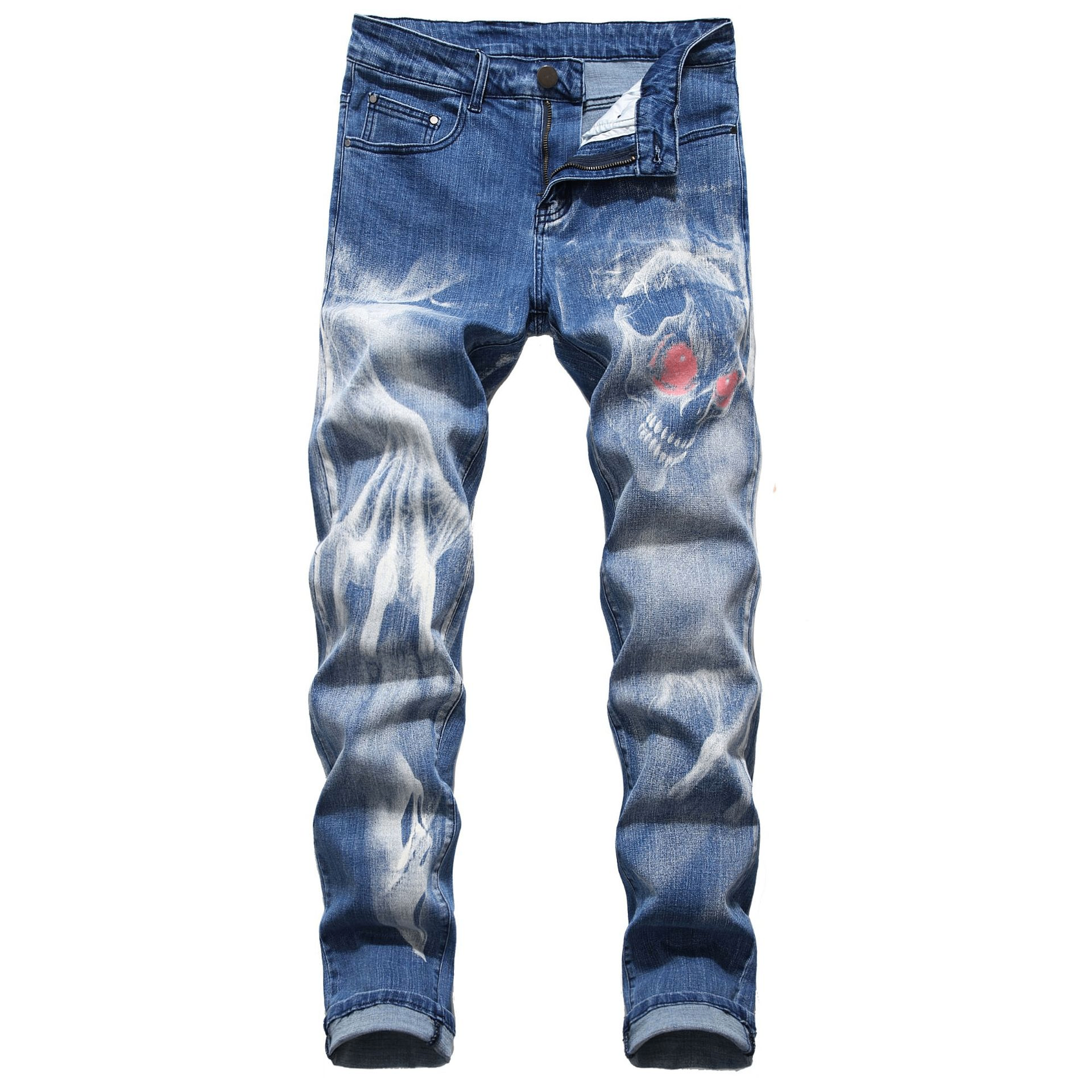 Personalized Slim 3D Pattern Men's Jeans Pants