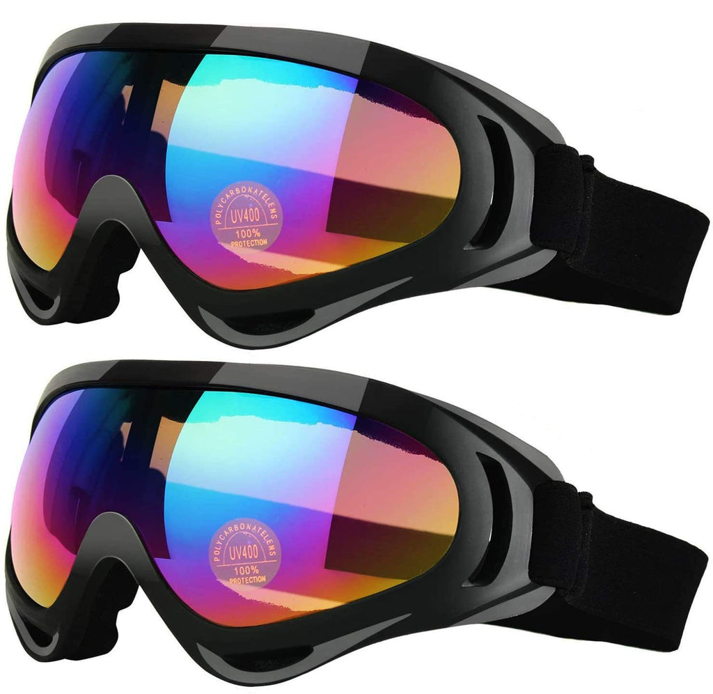Anti-Glare Lenses Ski Goggles Winter Sport Snowboard Goggles with UV 400 Protection Snowboard Goggles for Kids Boys & Girls Youth Men & Women Helmet Wind Resistance (Multicolor&Multicolor)