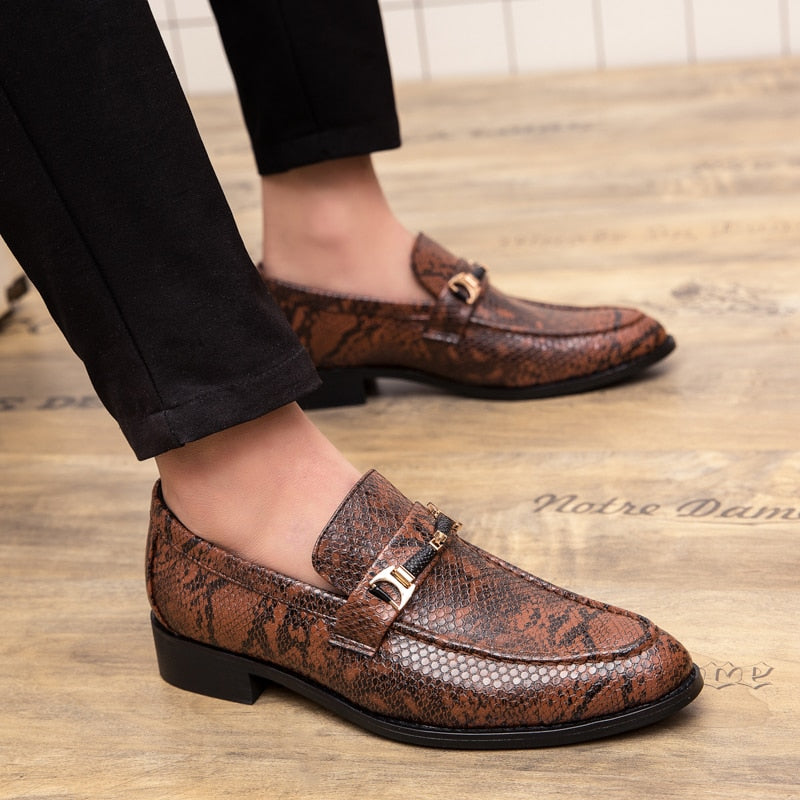 Men's Snake Pattern Pointed Dress Shoes (Fashion Casual)