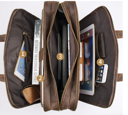 Genuine Leather Executive Briefcase 15.6" (One Piece)