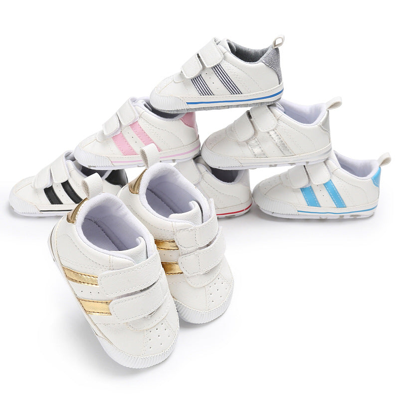 Baby Velcro White Sneakers - Soft Sole Toddler Shoes