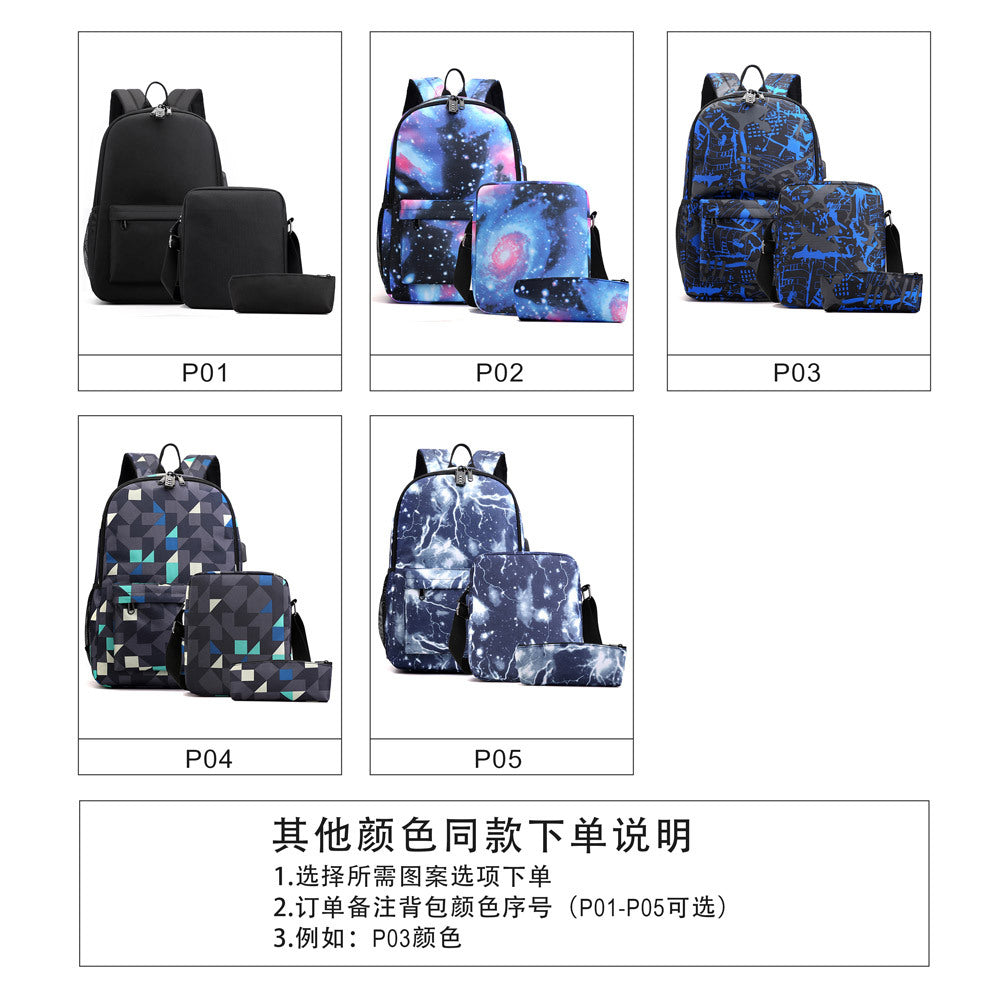 Cristiano Ronaldo Print Casual Canvas Backpack for Teens