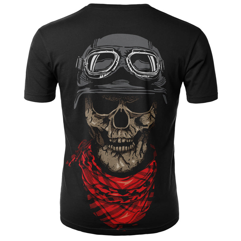 3D Printed Skull Short Sleeve Sports T-Shirt